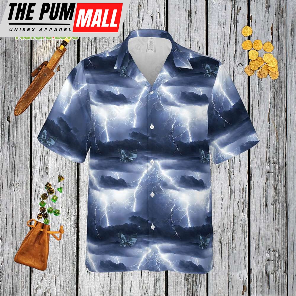 Chain Lightning DnD Geek Gamer Hawaiian Shirt Dungeon and Dragon Gift