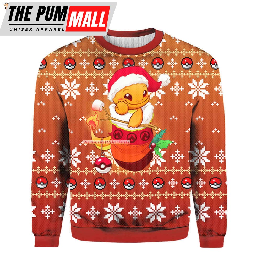 Charizard Anime Ugly Christmas Sweater, Santa Charizard Christmas Ugly Sweater, Merry Christmas Sweater Hoodie Sweatshirt 3D Over Print