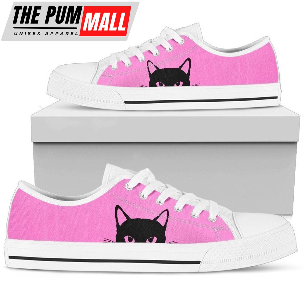 Charm in Style with Stylish Pink Cat Women’s Low Top Shoe
