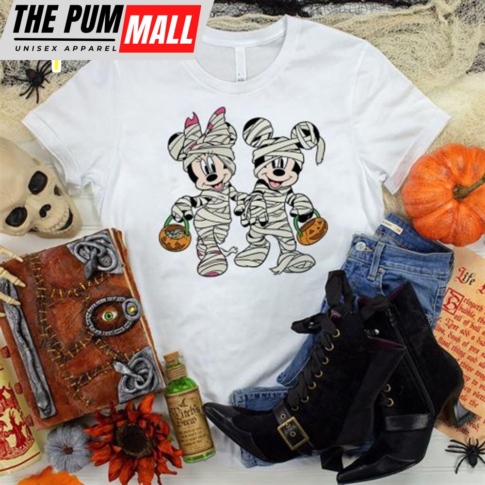Cheap Disney Mickey And Minnie Mummies Costume Mickey Halloween Shirt
