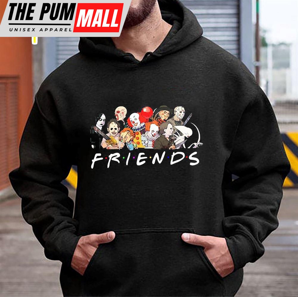 Cheap Horror Killer Characters Are Coming Friends Halloween Hoodie