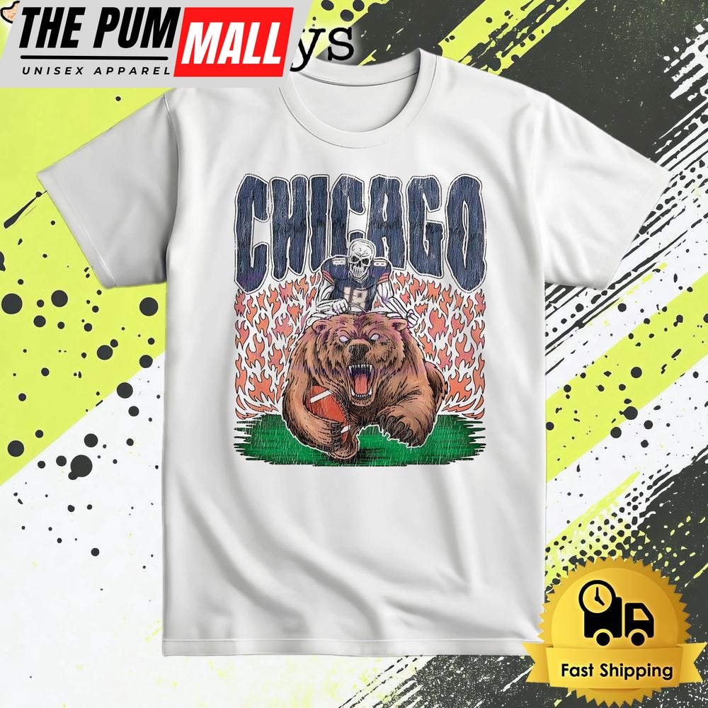 Chicago Bear Skeleton Football T Shirt