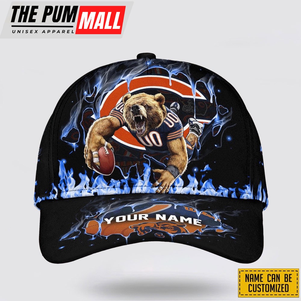 Chicago Bears All Over Printed Nfl Baseball Caps Custom Name Caps Gift For Football Fans
