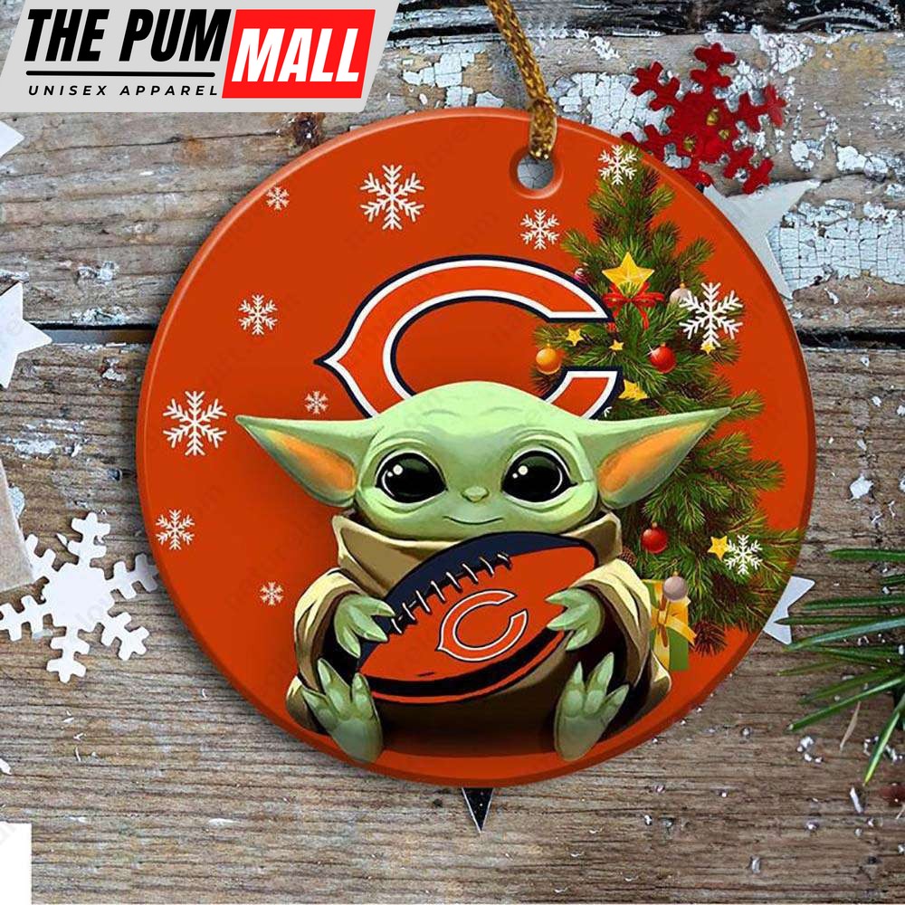 Chicago Bears Baby Yoda Ornament Christmas Tree Decorations NFL Gifts Limited Edition