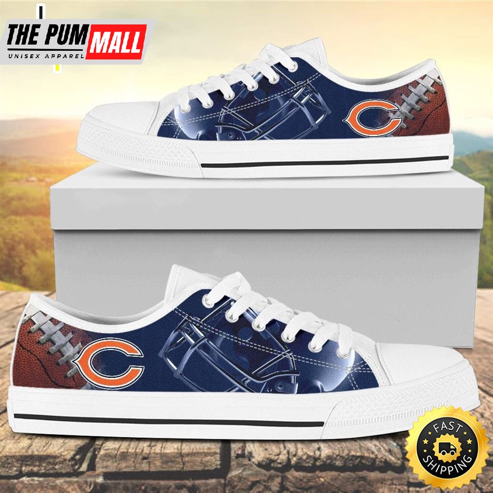 Chicago Bears Canvas Low Top Shoes White