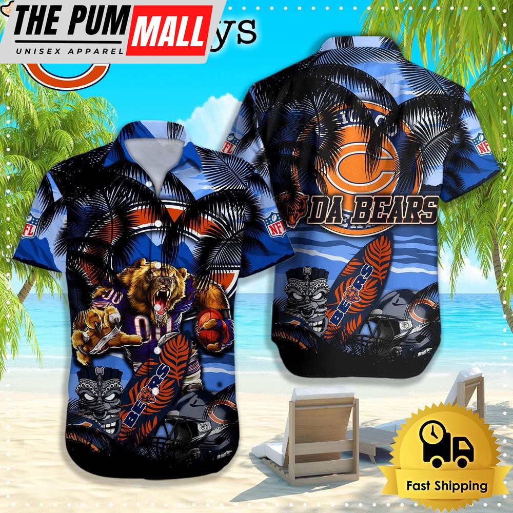 Chicago Bears Hawaiian Shirt, NFL Aloha Shirt For Football Fans