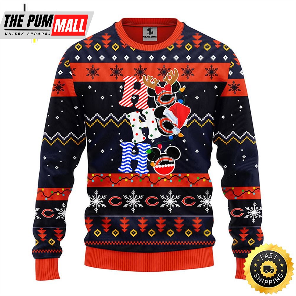 Chicago Bears HoHoHo NFL Mickey Christmas Ugly Sweater