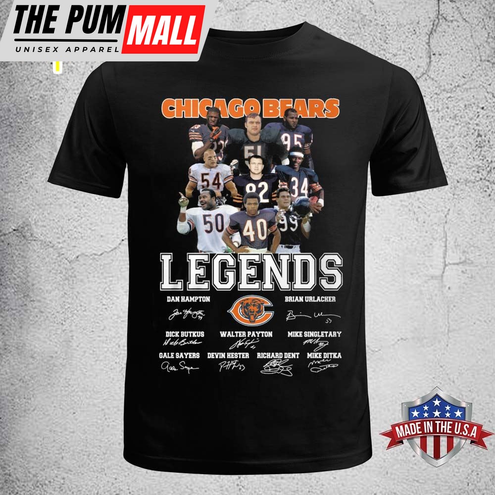 Chicago Bears Legends Signatures Unisex Black Shirt