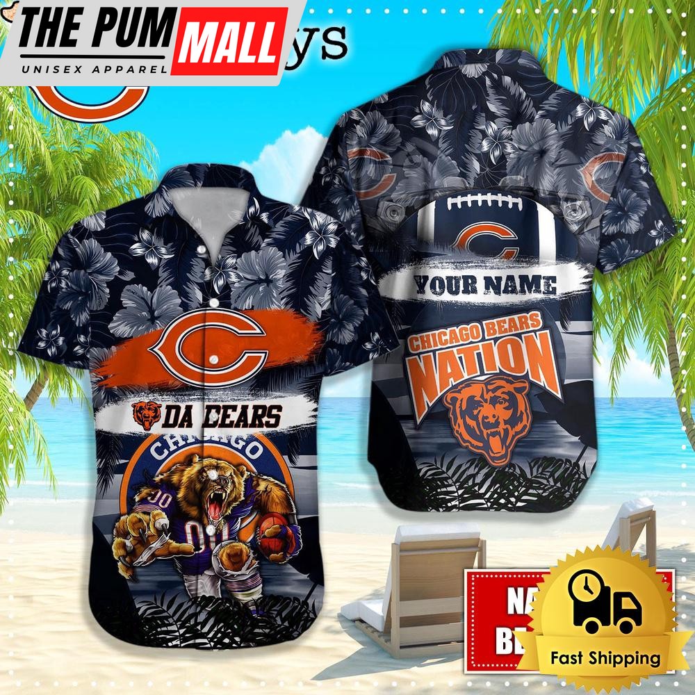 Chicago Bears Mascot Football Hawaiian Shirt, NFL Aloha Shirts