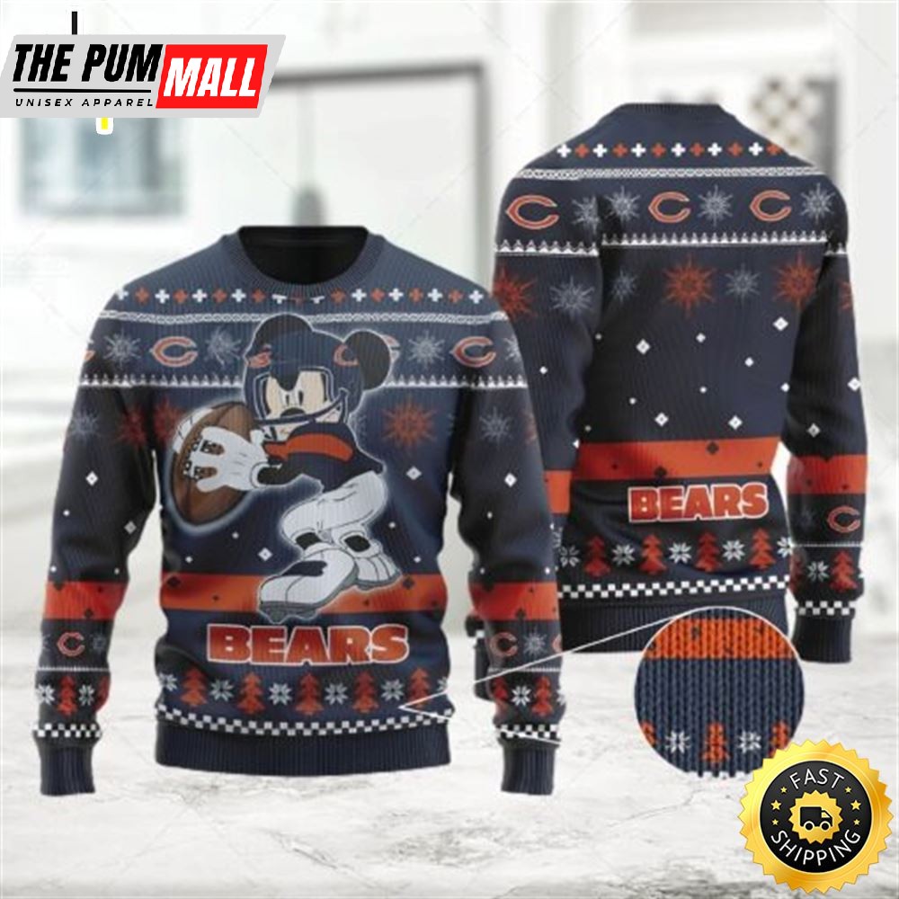 Chicago Bears Mickey Mouse Funny Disney Ugly Christmas Sweater