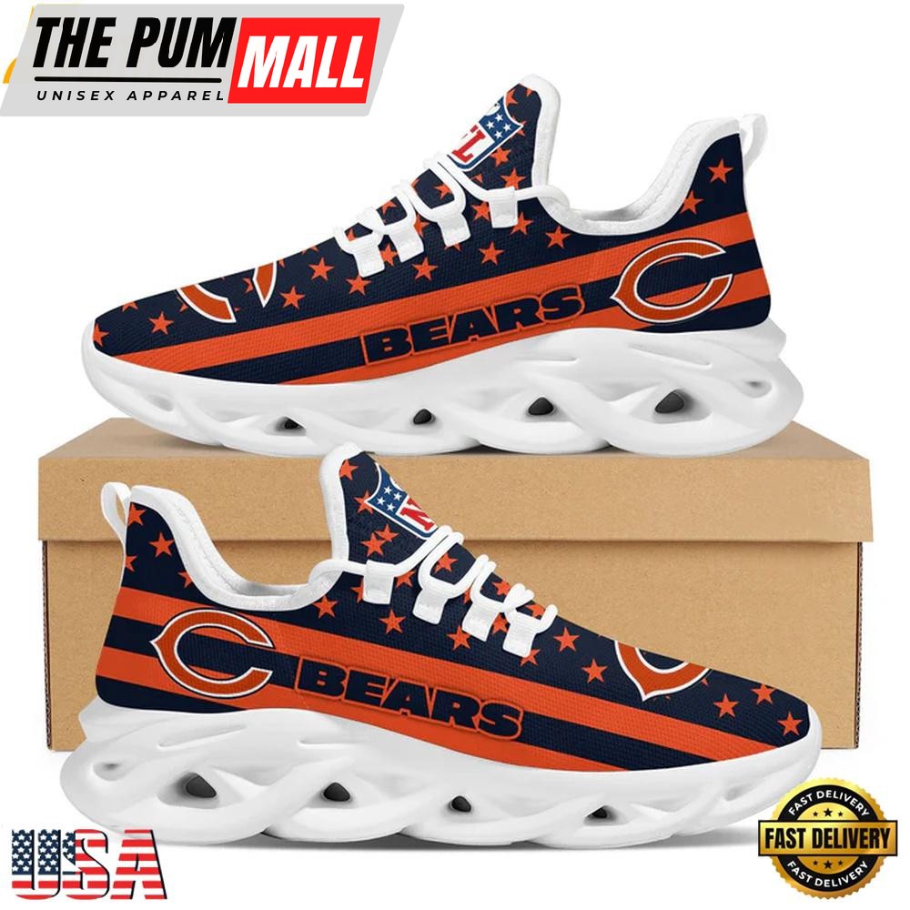 Chicago Bears NFL US Flag Max Soul Shoes, Running Sneakers Shoes For Men Women