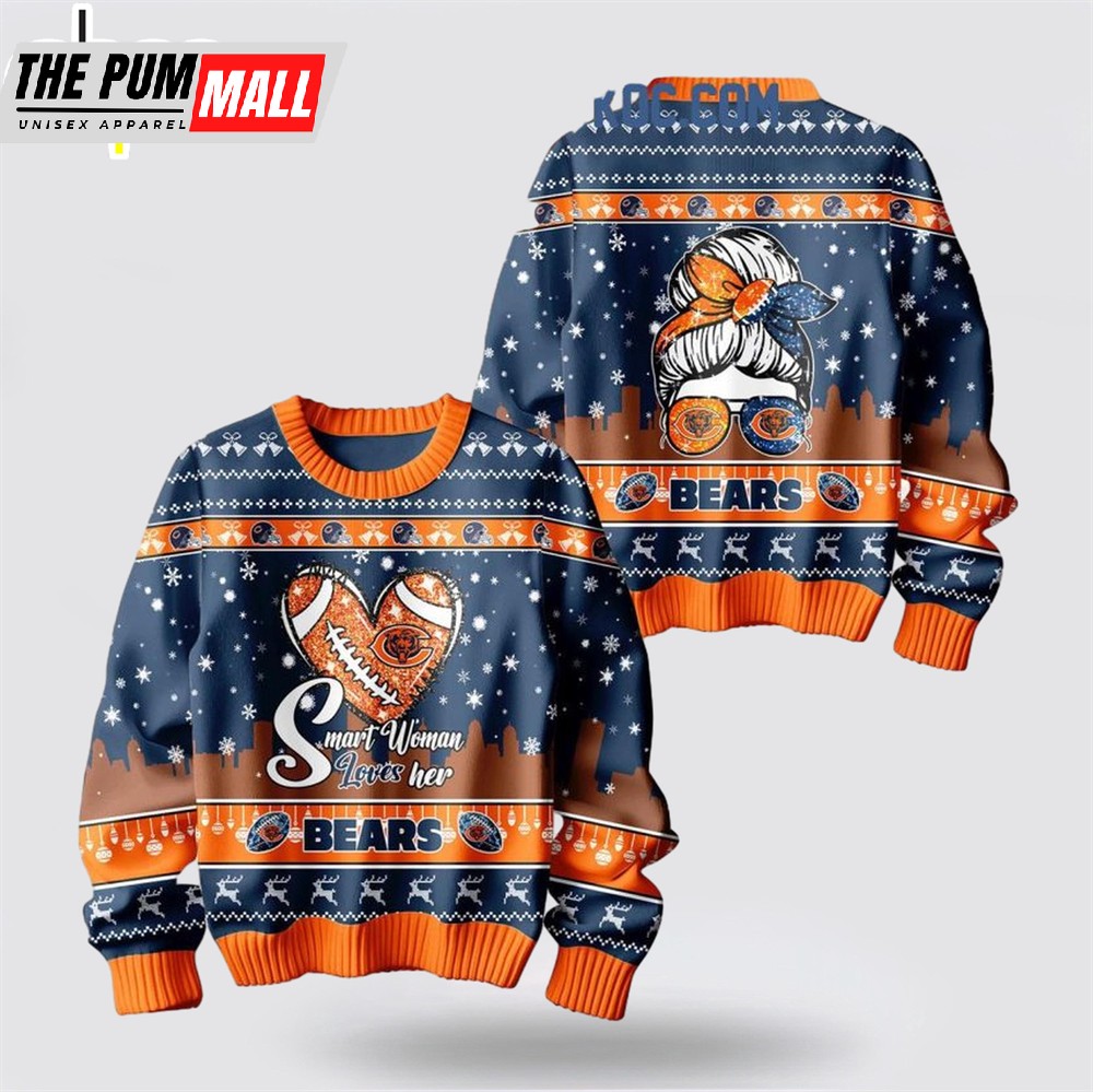 Chicago Bears Smart Women Love Her Bears Ugly Merry Christmas Sweater