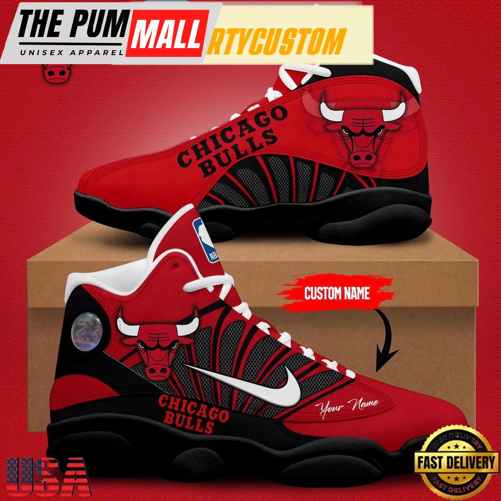 Chicago Bulls Go Bulls 2024 Custom Name Air Jd 13 Shoes Running Sneakers For Womens