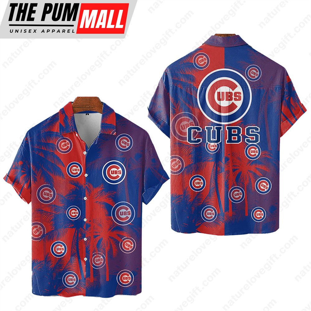 Chicago Cubs Tropical Palm Trees MLB Hawaiian Shirt