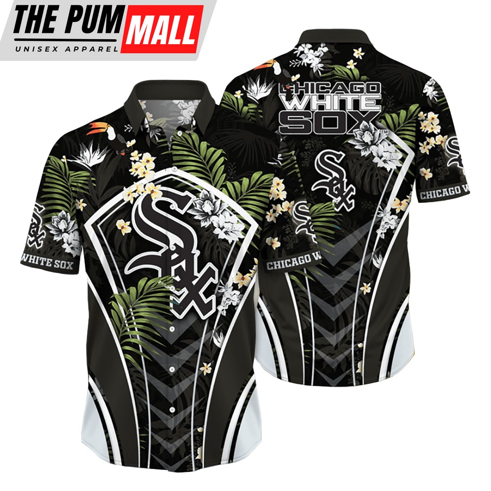 Chicago White Sox MLB Flower Tropical Hawaiian Button Down Shirt