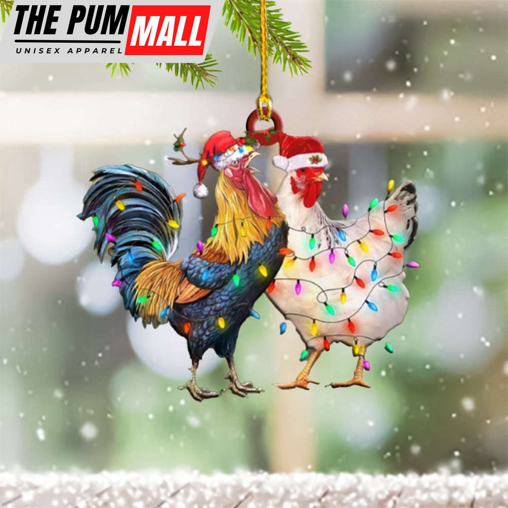 Chicken Couple Ornament Chicken Ornaments For Christmas Tree Farm Decoration Limited Edition