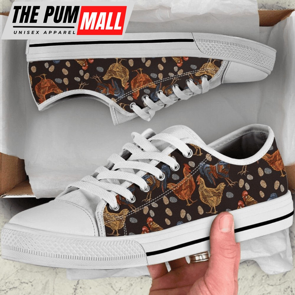Chicken Embroidery Fashion Low Top Shoes PN205444Sb – Stylish Footwear