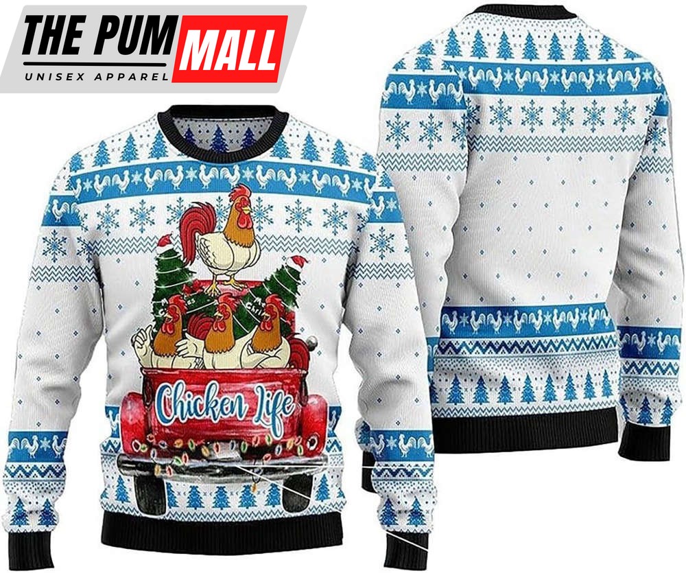 Chicken Ugly Christmas Sweater Pullover Holiday Vacation Sweater For Men Women