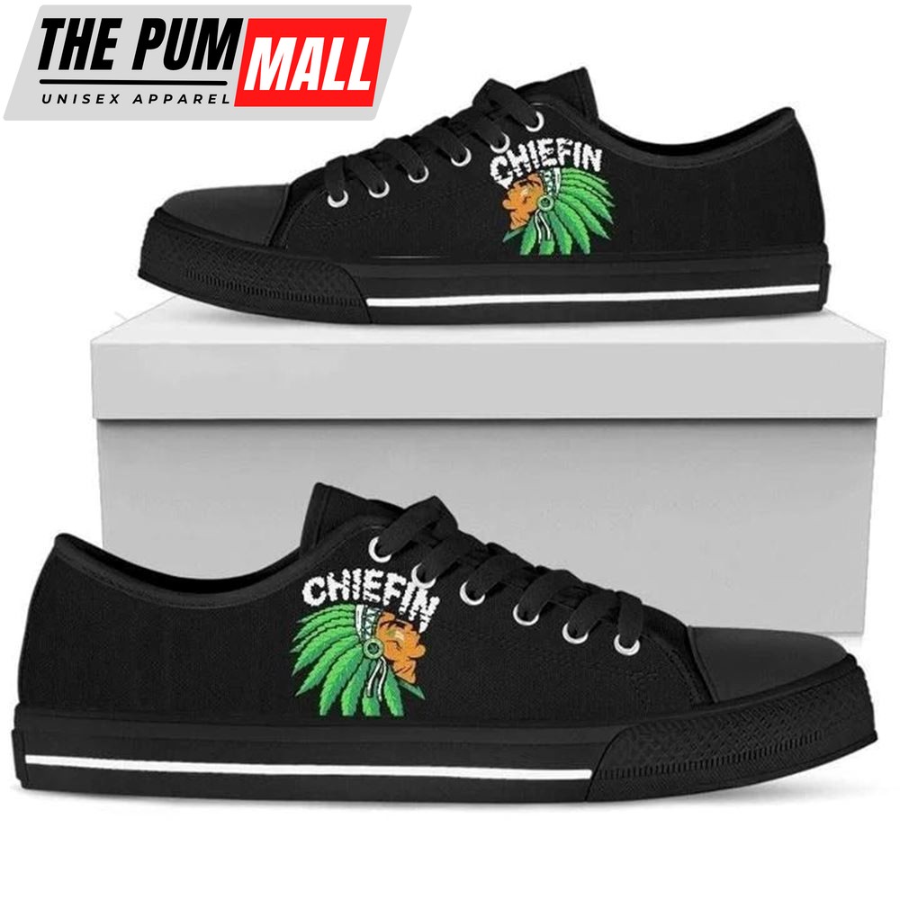 Chiefin Tribal Black Canvas Low Top Shoes – Low Top Shoes Mens, Women