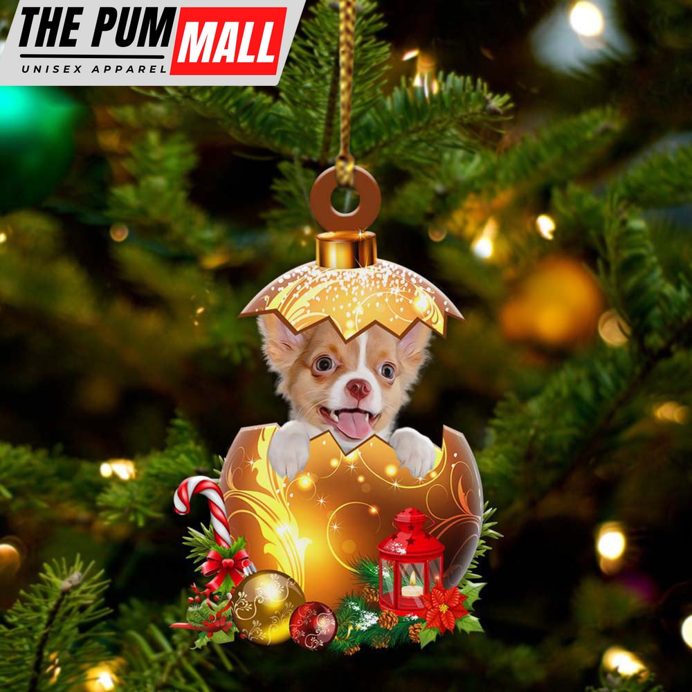 Chihuahua 03 In Golden Egg Christmas Ornament – Car Ornament – Unique Dog Gifts For Owners Limited Edition