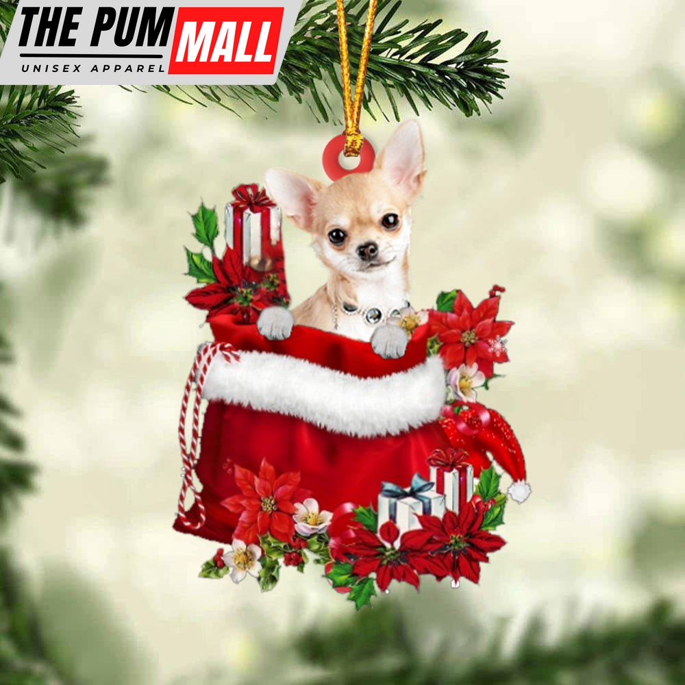 Chihuahua 2 In Gift Bag Christmas Ornament – Car Ornaments – Gift For Dog Lovers Limited Edition