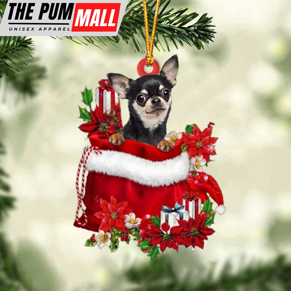 Chihuahua 3 In Gift Bag Christmas Ornament – Car Ornaments – Gift For Dog Lovers Limited Edition