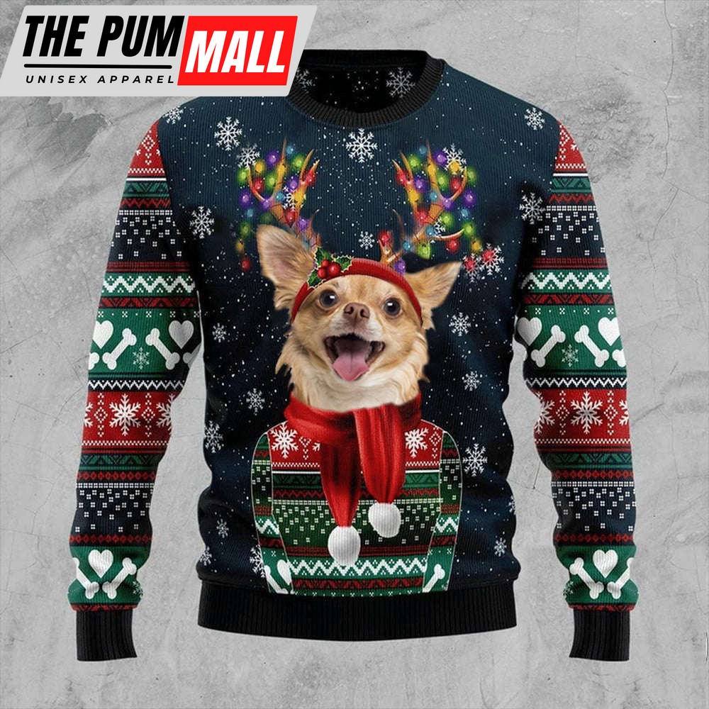 Chihuahua Christmas Ugly Sweater Cute Dog Graphic Christmas Gift Ideas For Dog Lovers