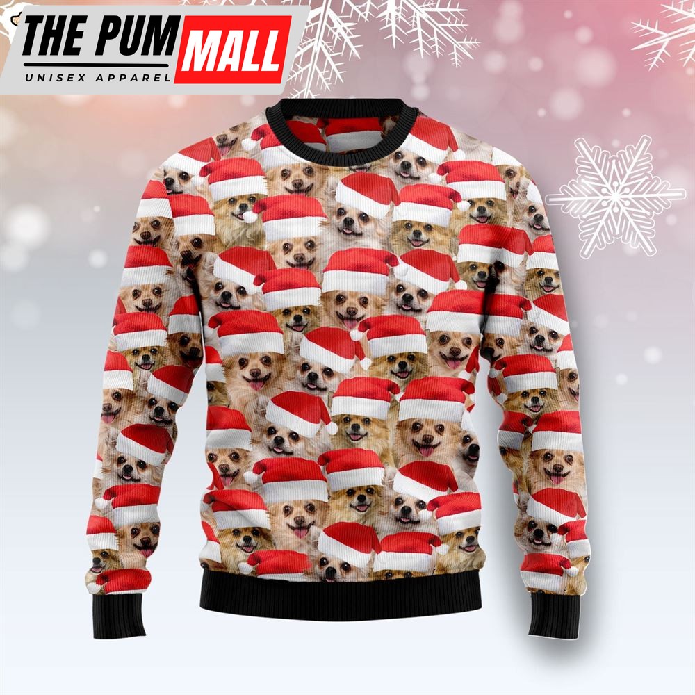Chihuahua Group Awesome Ugly Christmas Sweater – Lover Xmas Sweater Gift – Dog Memorial Gift