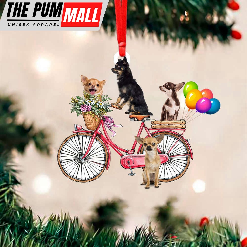 Chihuahua On Bicycle Christmas Ornament Cute Dog Ornament Dog Lover Christmas Gift Ideas Limited Edition