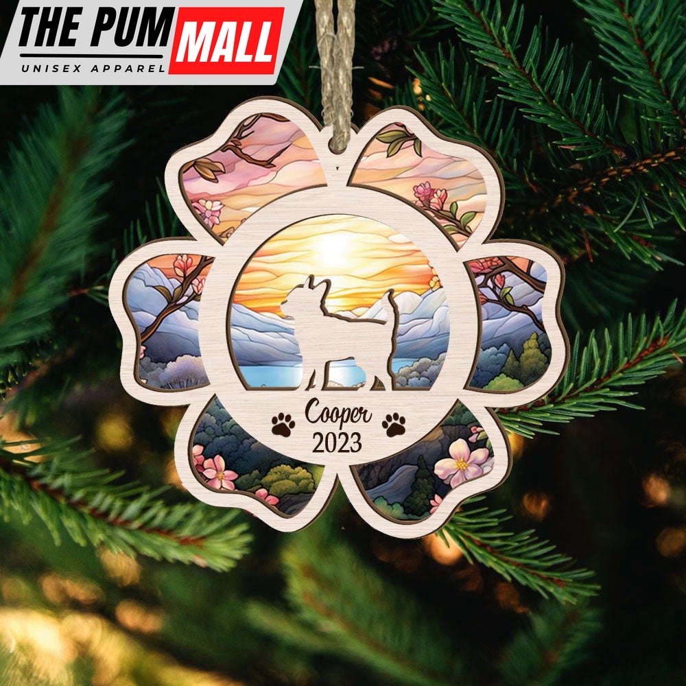 chihuahua-short-hair-flower-suncatcher-ornament-dog-memorial-christmas-ornamen-7njzgcj9 Chihuahua (Short Hair) Flower Suncatcher Ornament Dog Memorial Christmas Ornament Sunset Background Ornament Limited Edition