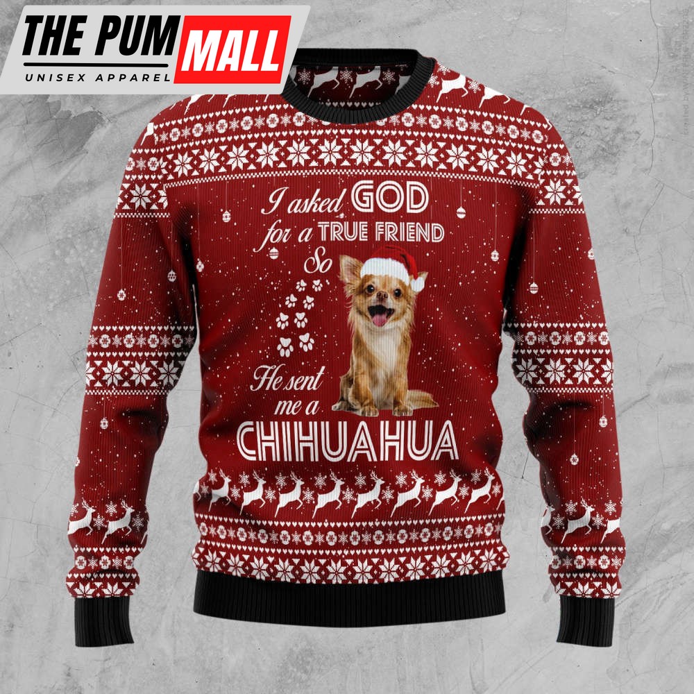 Chihuahua True Friend TG5113 Ugly Christmas Sweater – Noel Malalan