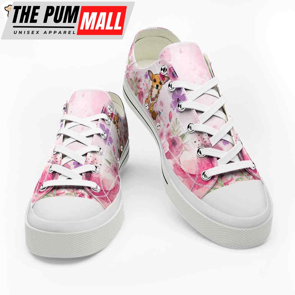 chihuahua-wear-flowers-pink-low-top-shoes-happy-international-dog-day-canvas-s-jk7jvgh2 Chihuahua Wear Flowers Pink Low Top Shoes – Happy International Dog Day Canvas Sneaker – Owners Gift Dog Breeders