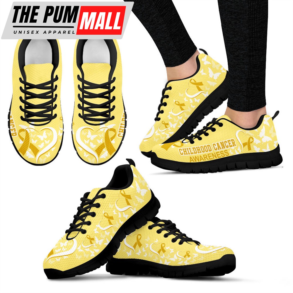 Childhood Cancer Awareness Shoes Shoes Heart Ribbon Sneaker Walking Shoes – Best Gift For Men And Women Malalan