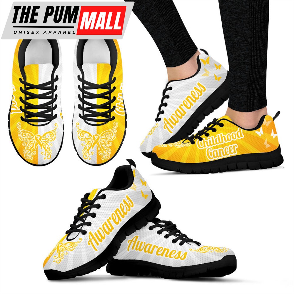 Childhood Cancer Shoes 2 Color Sneaker Fashion Sneaker Walking Shoes – Best Gift For Men And Women