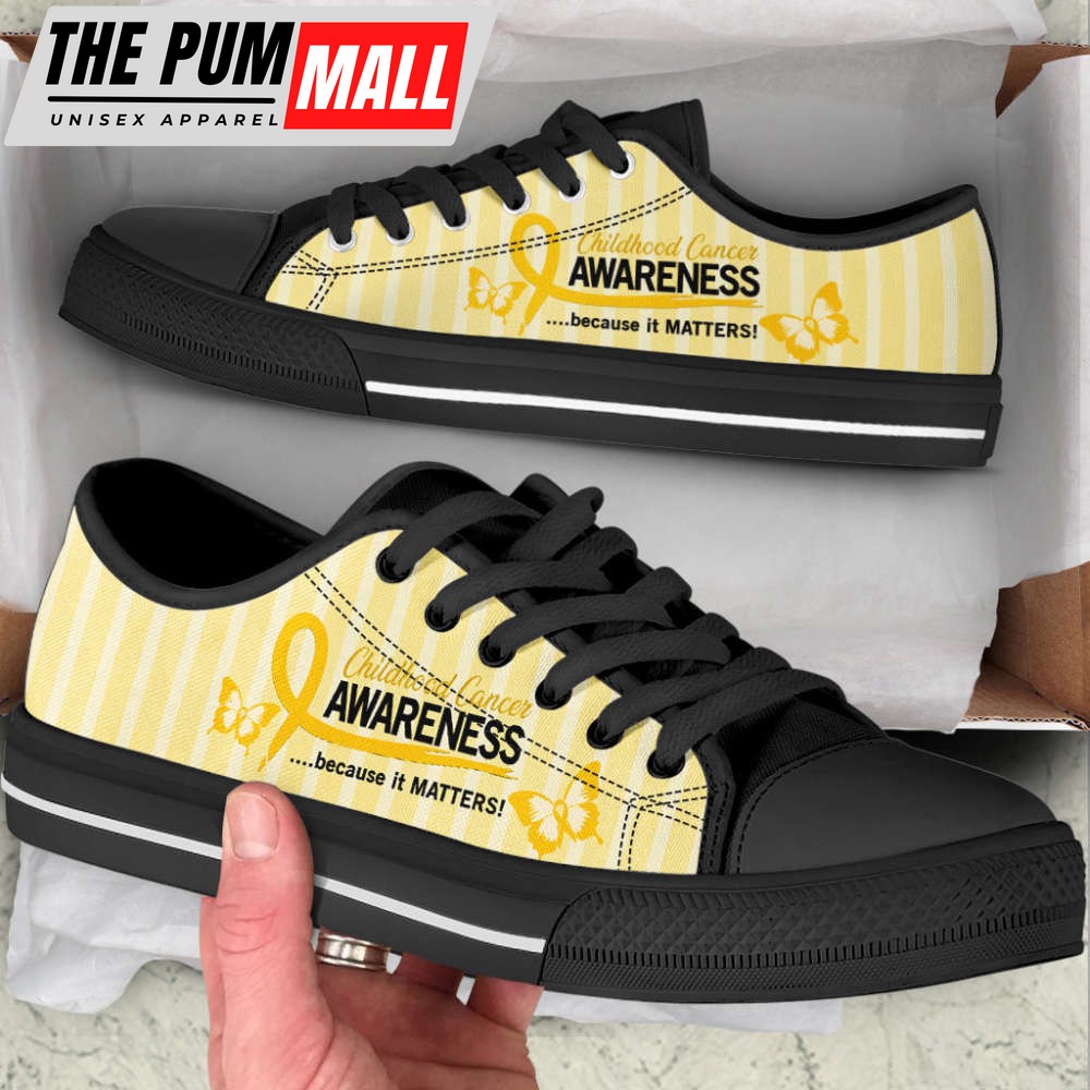 Childhood Cancer Shoes Because It Matters Low Top Shoes Canvas Shoes