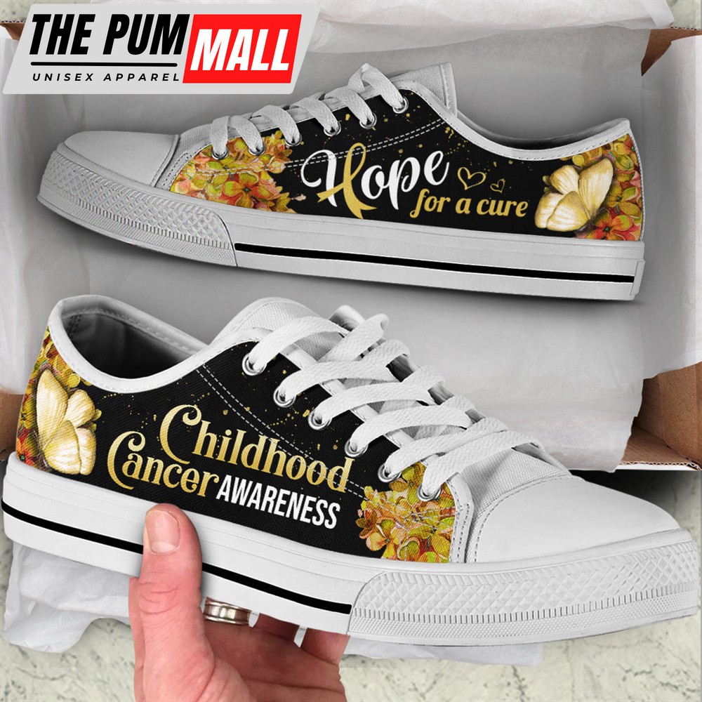 Childhood Cancer Shoes Hope For A Cure Low Top Shoes – Best Gift For Men And Women