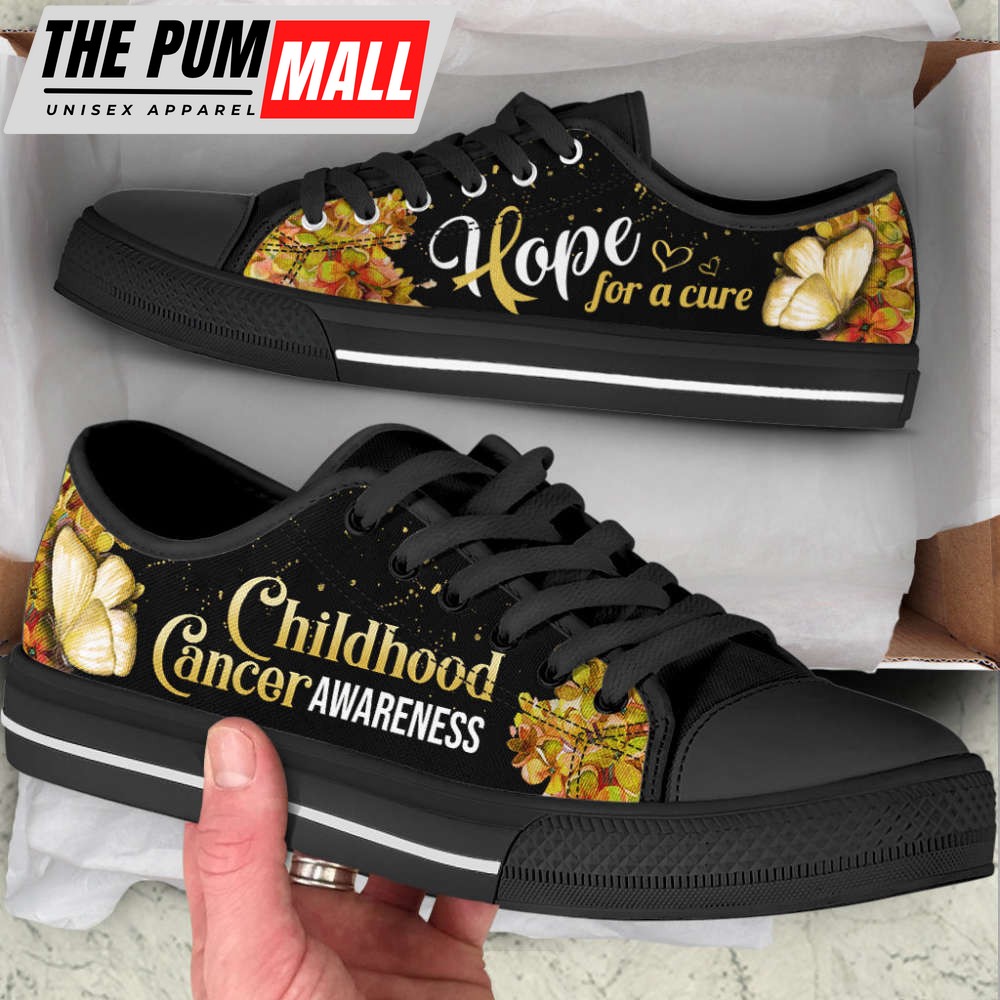 Childhood Cancer Shoes Hope For A Cure Low Top Shoes Canvas Shoes