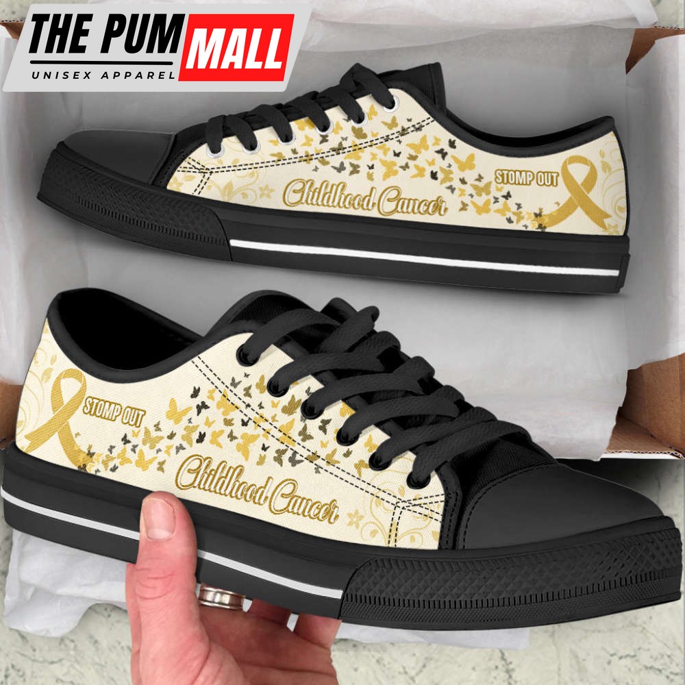Childhood Cancer Shoes Stomp Out Low Top Shoes Canvas Shoes