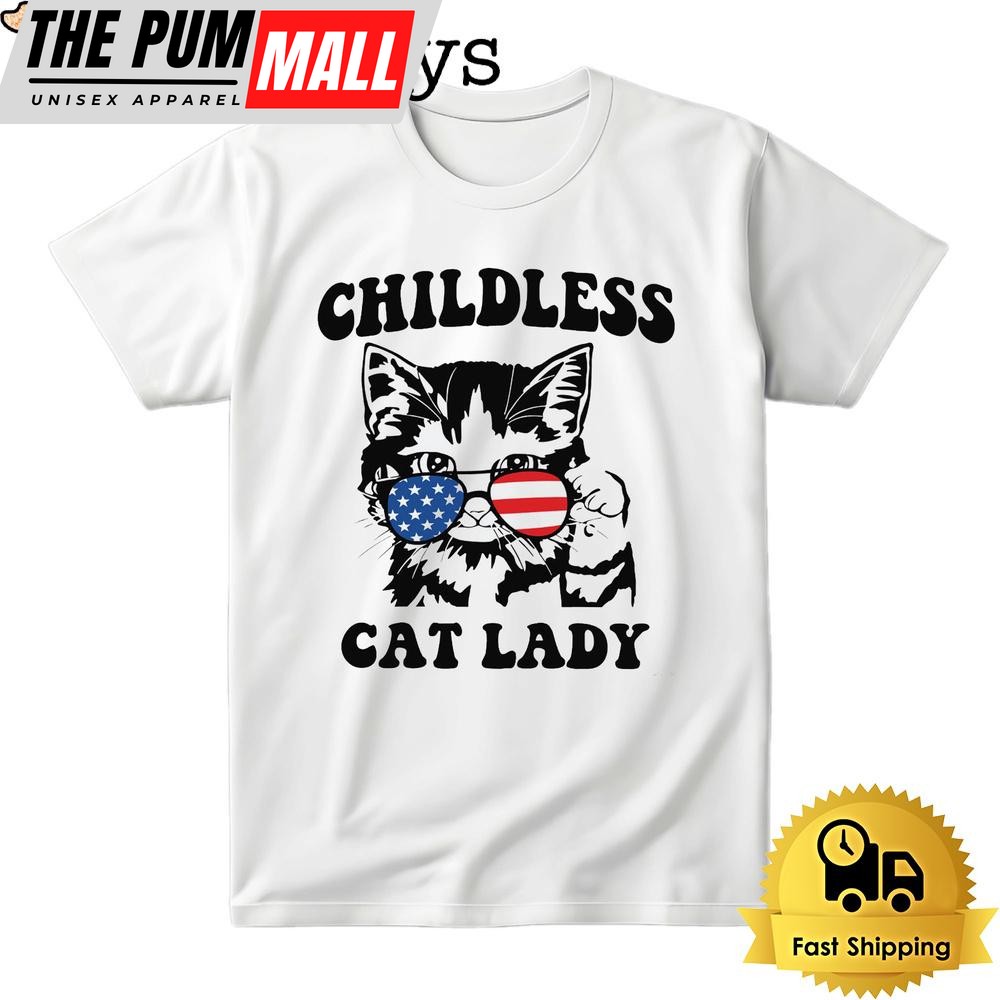 Childless Cat Lady Kamala Harris Bright T Shirt