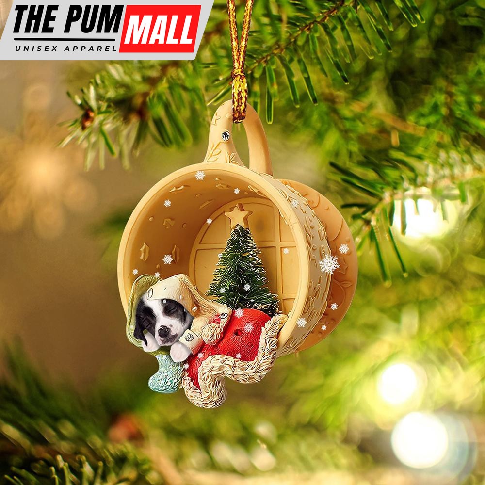 Chinese Crested Puppy Sleeping In A Tiny Cup Christmas Holiday Two Sided Ornament – Best Gifts for Dog Lovers Limited Edition