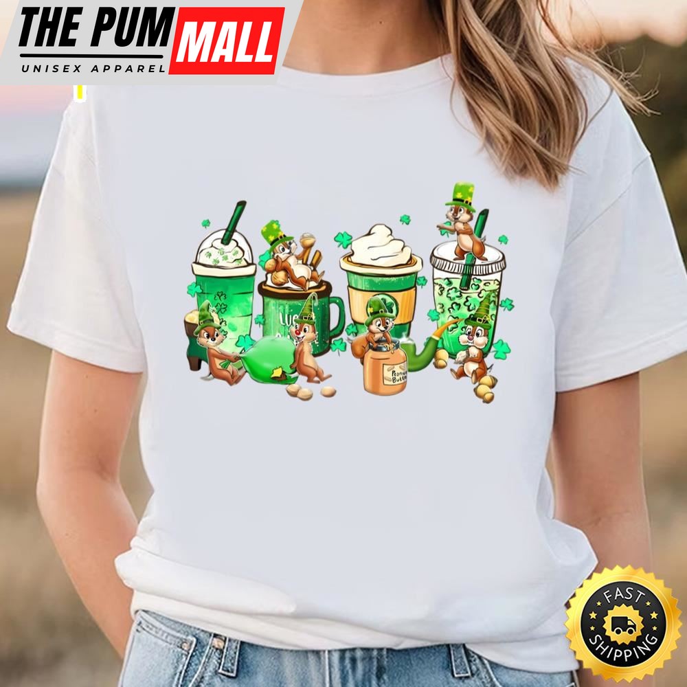 Chip And Dale St Patricks Day Coffee Shirt, Lucky Cartoon Characters
