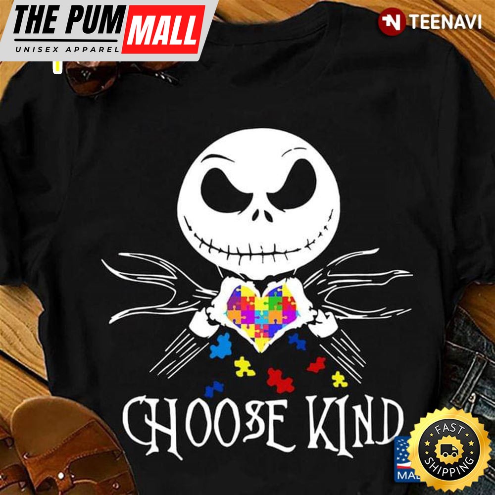 Choose Kind Jack Skellington Autism Awareness T-Shirt