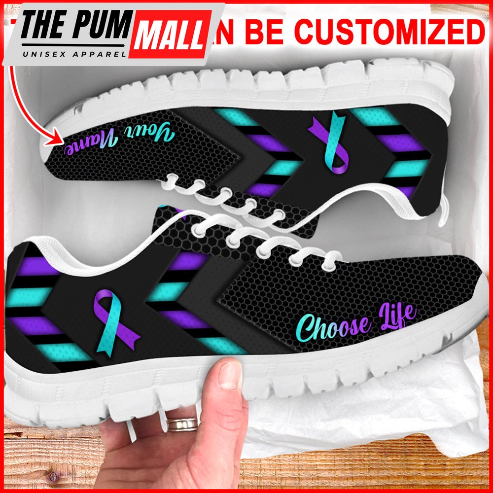 Choose Life Pattern Shoes Simplify Style Sneakers Walking Shoes – Personalized Custom – Best Shoes For Men And Women