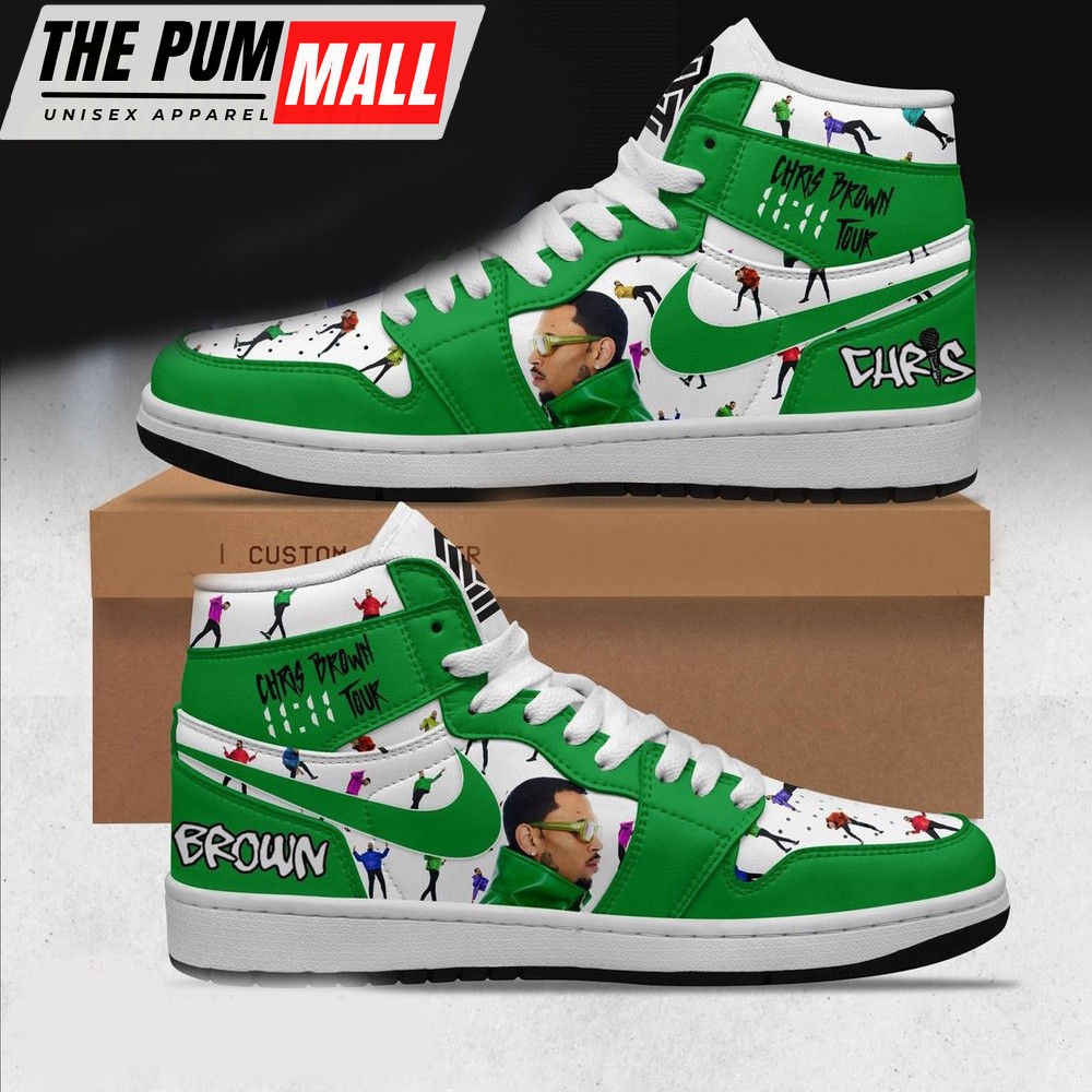 Chris Brown The 1111 Tour Air Jd 1 Hightop Shoes Green