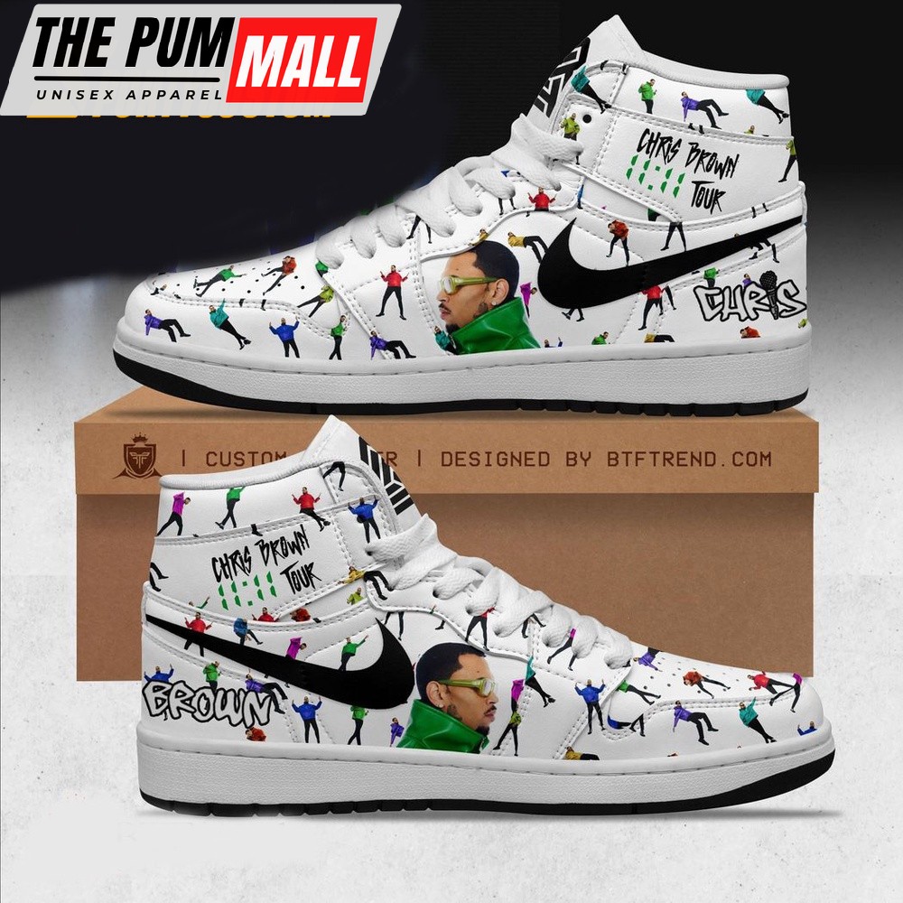 Chris Brown The 1111 Tour Air Jd 1 Hightop Shoes White