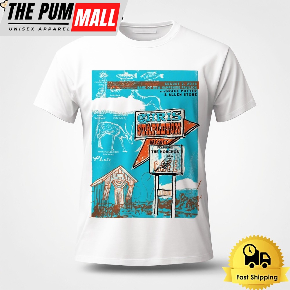 Chris Stapleton Tour In Gilford NH On August 2024 Unisex T-Shirt