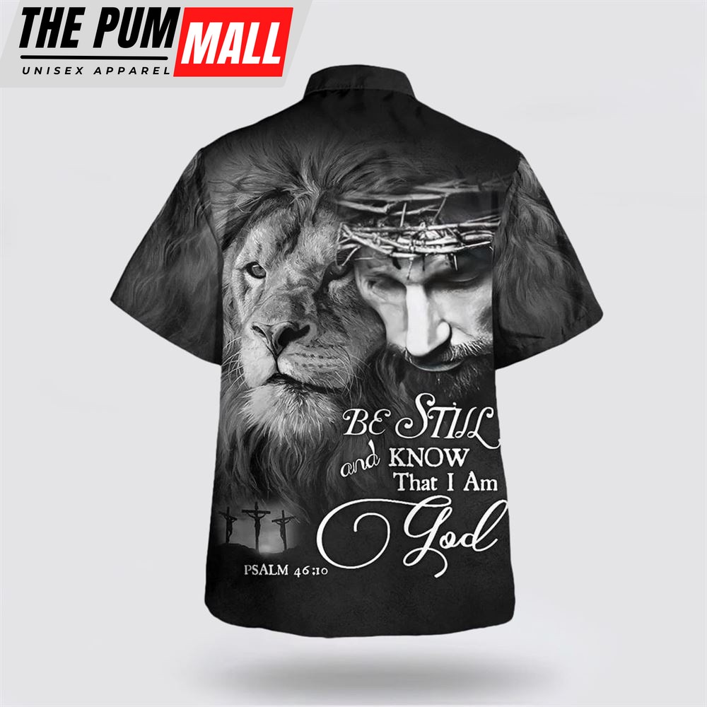 christian-hawaiian-shirt-be-still-and-know-that-i-am-god-lion-hawaiian-shirts-f-31esu6hf Christian Hawaiian Shirt, Be Still And Know That I Am God Lion Hawaiian Shirts For Men, Religion Hawaiian Shirt