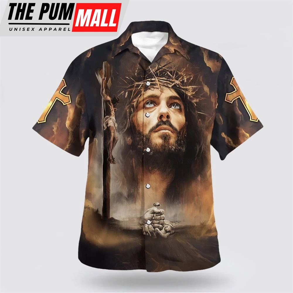 Christian Hawaiian Shirt, Crucifixion Of Jesus Hawaiian Shirts, Religion Hawaiian Shirt