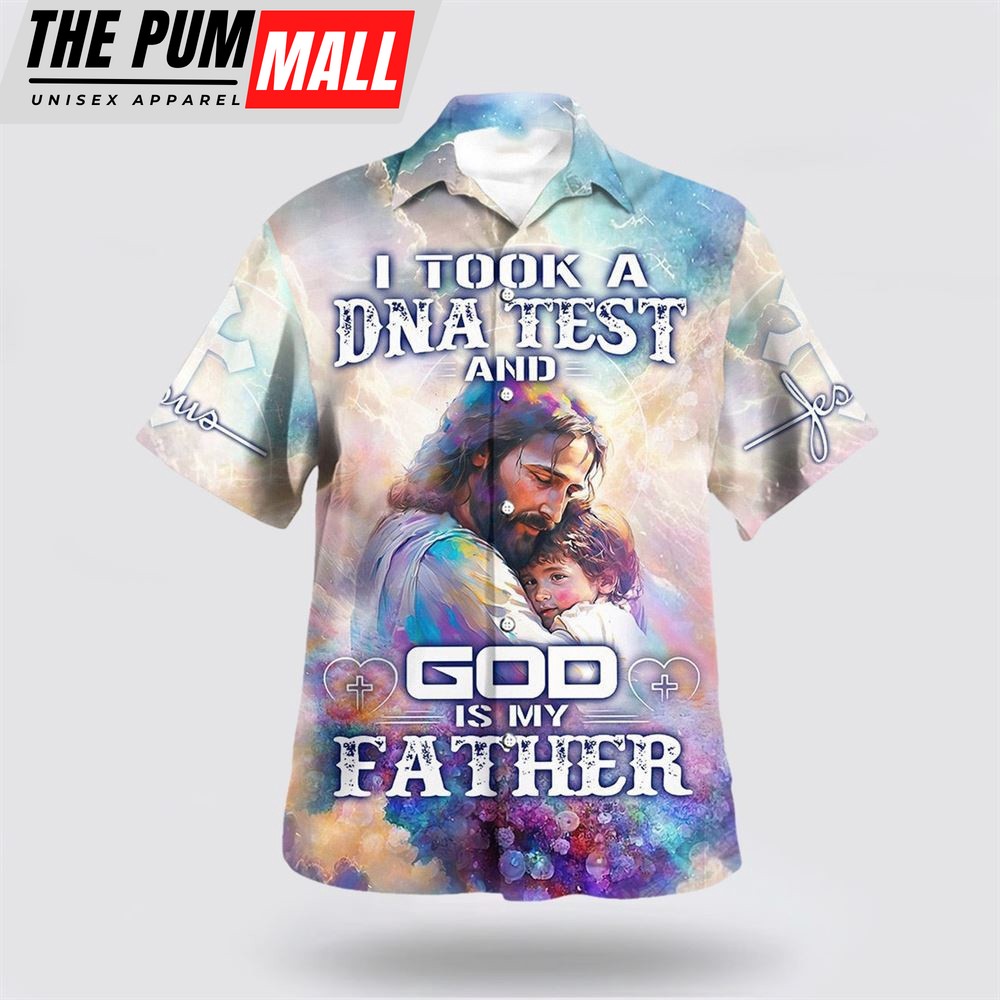 Christian Hawaiian Shirt, I Took A Dna Test And God Is My Father Hawaiian Shirt, Jesus Holding Child Hawaiian Shirt