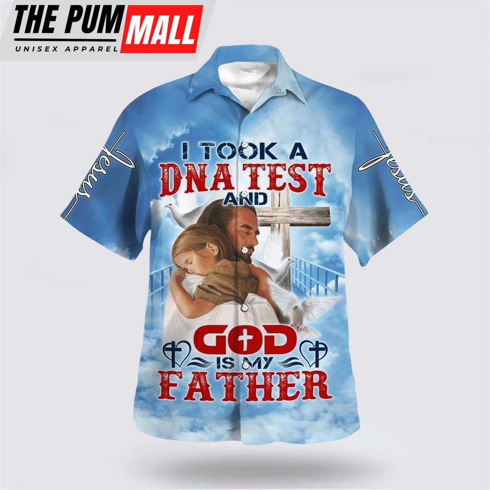 Christian Hawaiian Shirt, I Took A Dna Test And God Is My Father Jesus And Baby Hawaiian Shirt, Religion Hawaiian Shirt